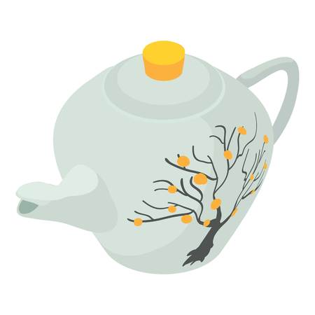 Kettle white icon, isometric 3d styleのイラスト素材