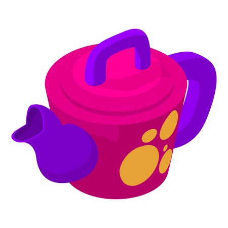 Kettle girl icon, isometric 3d styleのイラスト素材