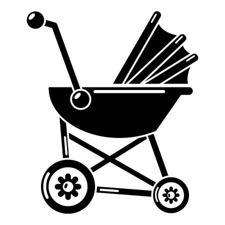 Baby carriage retro icon. Simple illustration of baby carriage retro vector icon for webのイラスト素材
