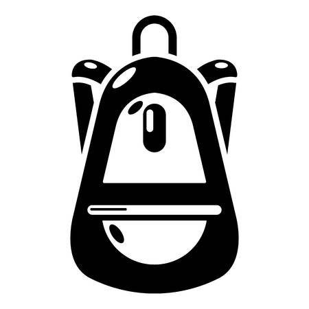 Backpack baggage icon, simple black styleのイラスト素材