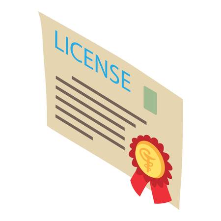 License icon, isometric styleのイラスト素材
