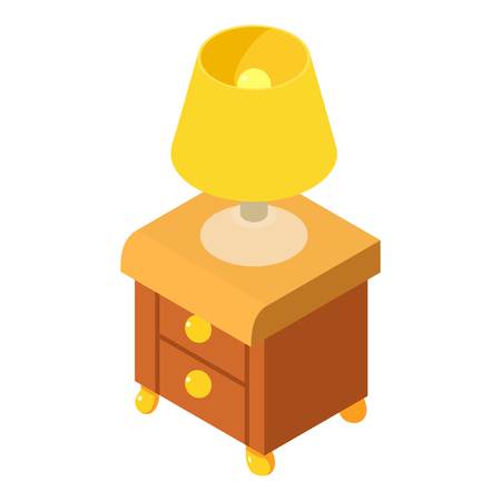 Bedside table icon, isometric styleのイラスト素材