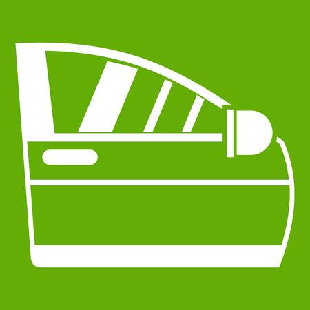 Car door icon white isolated on green background. Vector illustrationのイラスト素材