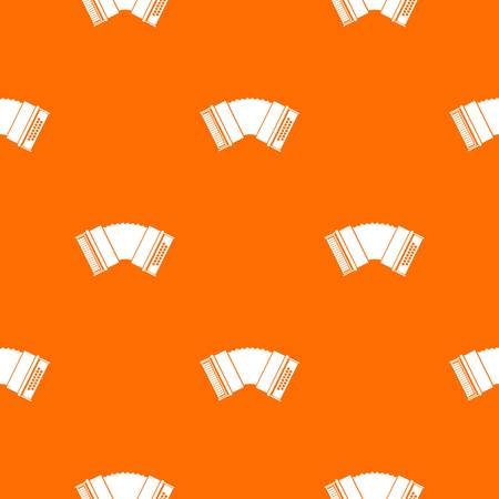 Accordion pattern repeat seamless in orange color for any design. Vector geometric illustrationのイラスト素材