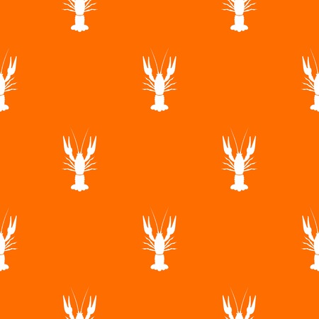 Lobster pattern repeat seamless in orange color for any design. Vector geometric illustrationのイラスト素材