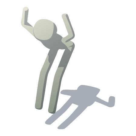 Stick man jumping icon. Isometric illustration of stick man jumping vector icon for webのイラスト素材
