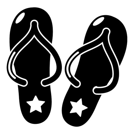 Flip flops icon, simple black styleのイラスト素材