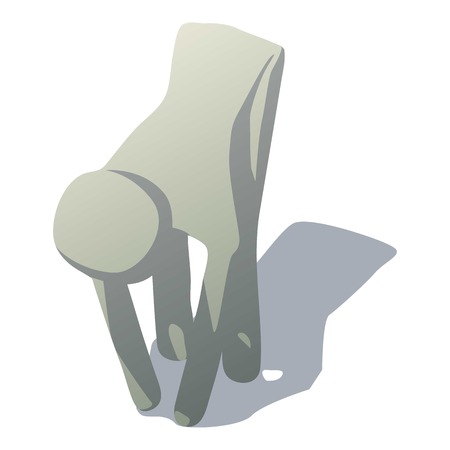 Stick man leaning icon, isometric styleのイラスト素材
