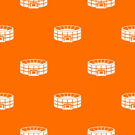 Stadium pattern repeat seamless in orange color for any design. Vector geometric illustrationのイラスト素材