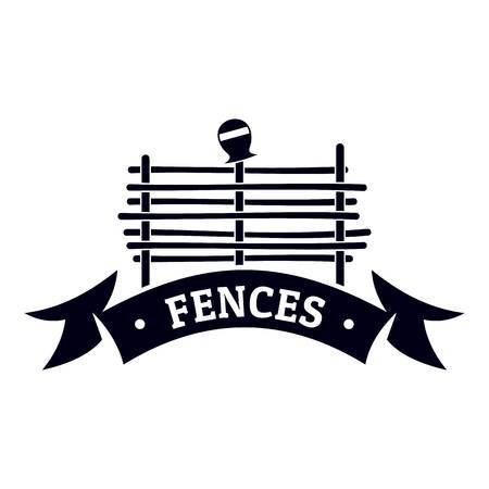 Fence village logo, simple black styleのイラスト素材