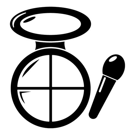Face powder multicolor icon, simple black styleのイラスト素材