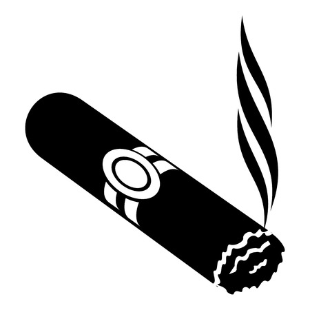 Cigar icon, simple black styleのイラスト素材