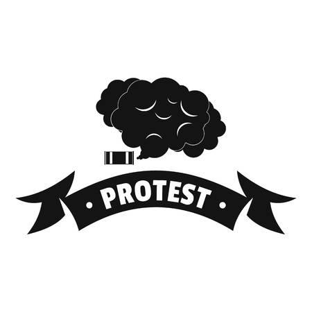Protester smoke logo, simple black styleのイラスト素材