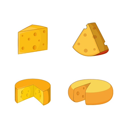 Cheese icon set. Cartoon set of cheese vector icons for your web design isolated on white backgroundのイラスト素材