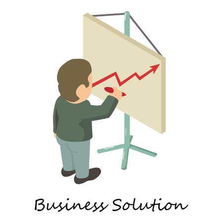 Business solution icon. Isometric illustration of business solution vector icon for webのイラスト素材