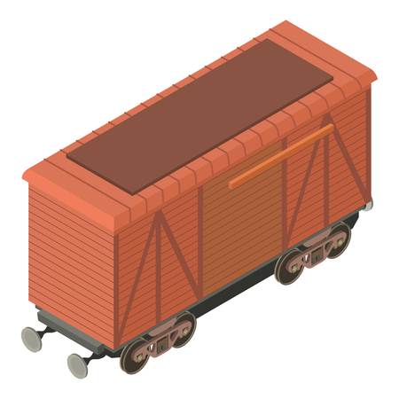 Wagon freight icon, isometric 3d styleのイラスト素材