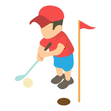 Golfer icon, isometric 3d styleのイラスト素材