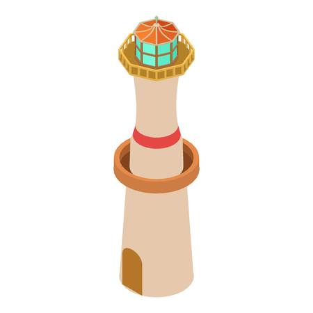 Lighthouse ocean icon. Isometric illustration of lighthouse ocean vector icon for webのイラスト素材