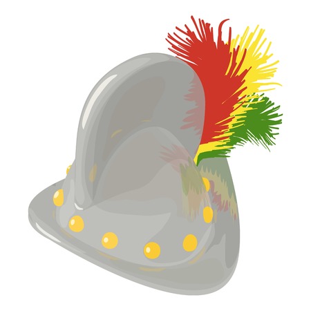 Helmet knight history icon. Isometric illustration of helmet knight history vector icon for webのイラスト素材