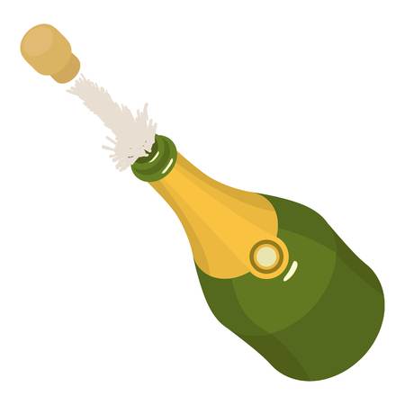 Bottle champagne icon. Isometric illustration of bottle champagne vector icon for webのイラスト素材