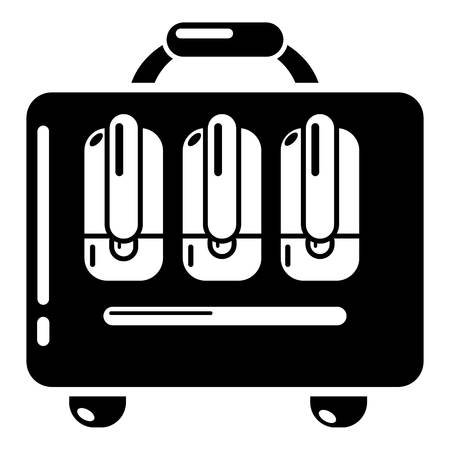 Travel bag design icon, simple black styleのイラスト素材