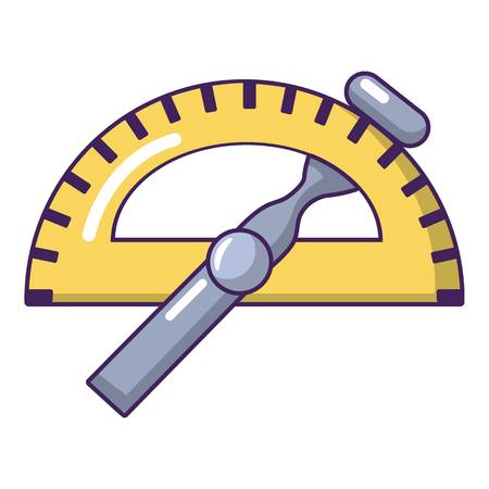Protractor icon. Cartoon illustration of protractor vector icon for web.のイラスト素材
