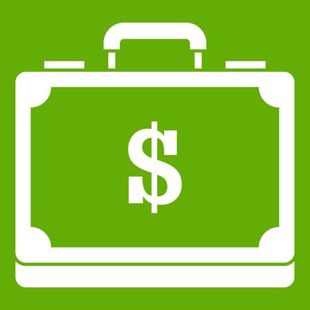Briefcase full of money icon greenのイラスト素材