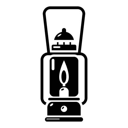 Gas lamp icon, simple black style.のイラスト素材