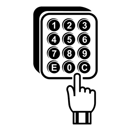 Digital lock icon, simple style illustration.のイラスト素材