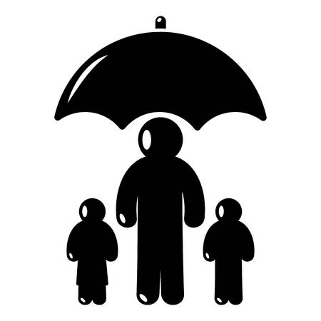 Insurance family icon. Simple illustration of insurance family vector icon for webのイラスト素材