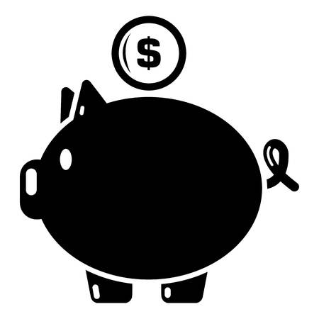 Pig money icon. Simple illustration of pig money vector icon for webのイラスト素材