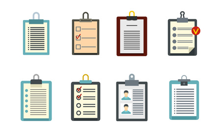 To do list icon set, flat styleのイラスト素材