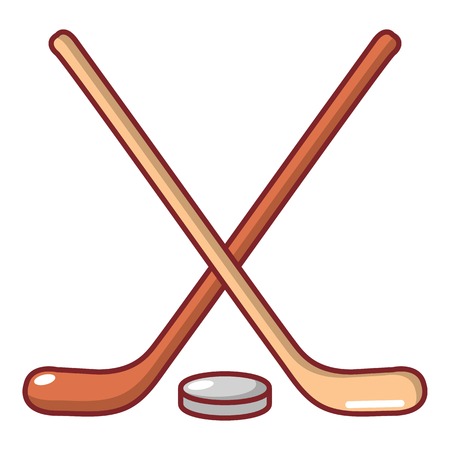 Cartoon illustration of hockey stick vector icon for webのイラスト素材