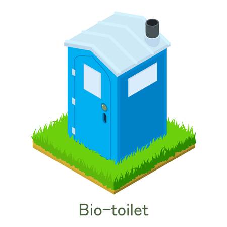 Bio-toilet icon, isometric style.のイラスト素材