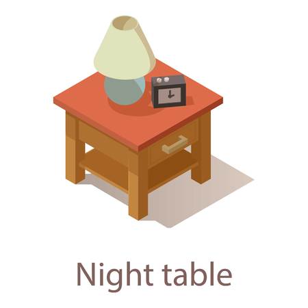 Night table icon, isometric style.のイラスト素材