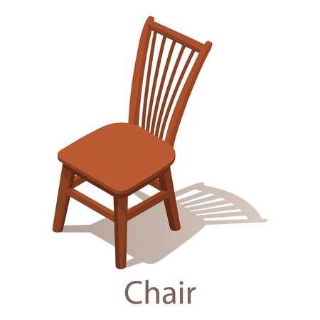 Chair icon, isometric style.のイラスト素材