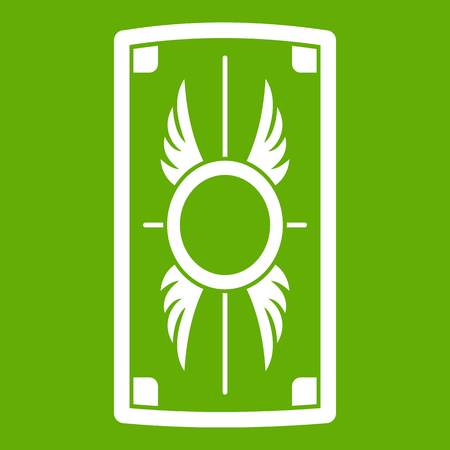 Shield with ornament icon greenのイラスト素材