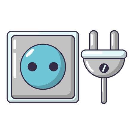 Electric outlet icon. Cartoon illustration of electric outlet vector icon for web.のイラスト素材