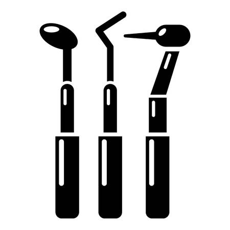 Dentistry tool icon, simple black style illustration.のイラスト素材