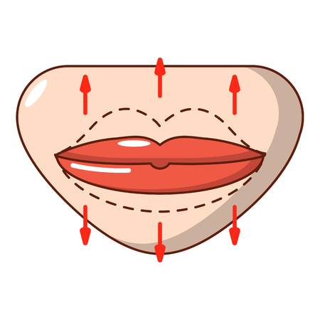 Lip augmentation icon, cartoon style.のイラスト素材