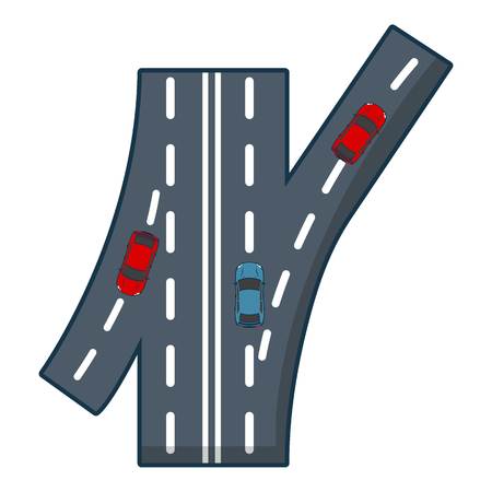 Road junction icon, cartoon style.のイラスト素材
