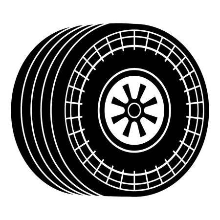 Wheel sport car icon, simple black styleのイラスト素材