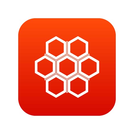 Little honeycomb icon digital redのイラスト素材