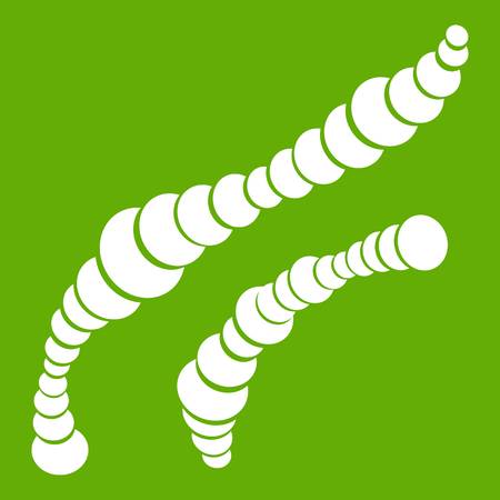 Spiral bacteria icon white isolated on green background. Vector illustrationのイラスト素材