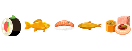 Fish food icon set. Cartoon set of fish food vector icons for web design isolated on white backgroundのイラスト素材