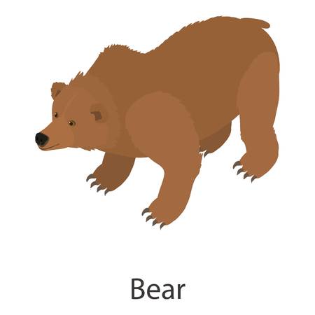 Bear icon. Isometric illustration of bear vector icon for webのイラスト素材