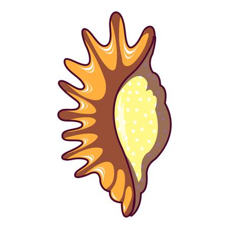 Exotic shell icon. Cartoon illustration of exotic shell vector icon for webのイラスト素材