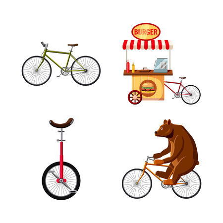 Bike icon set. Cartoon set of bike vector icons for web design isolated on white backgroundのイラスト素材
