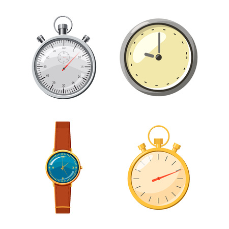 Watch icon set. Cartoon set of watch vector icons for web design isolated on white backgroundのイラスト素材