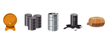 Barrel icon set. Cartoon set of barrel vector icons for web design isolated on white background